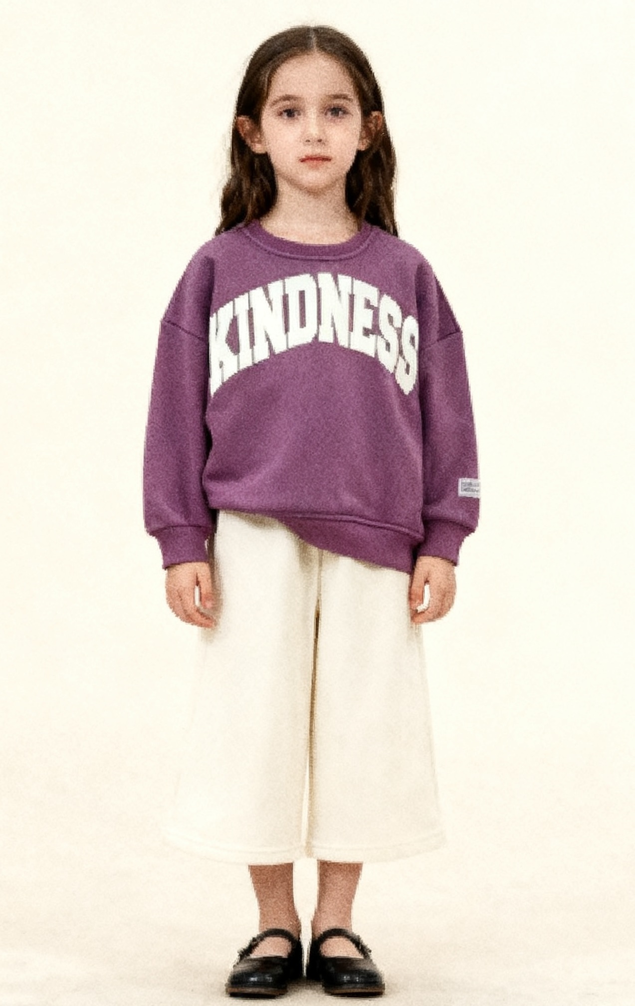 Детский костюм оверсайз со свитшотом KINDNESS и широкими брюками (140 см)