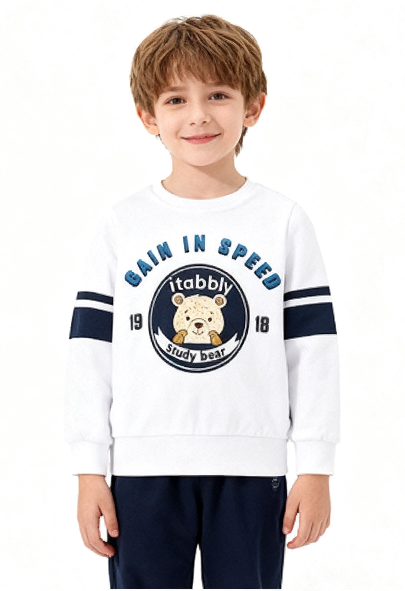 Детский свитшот 'study bear' в стиле колледж